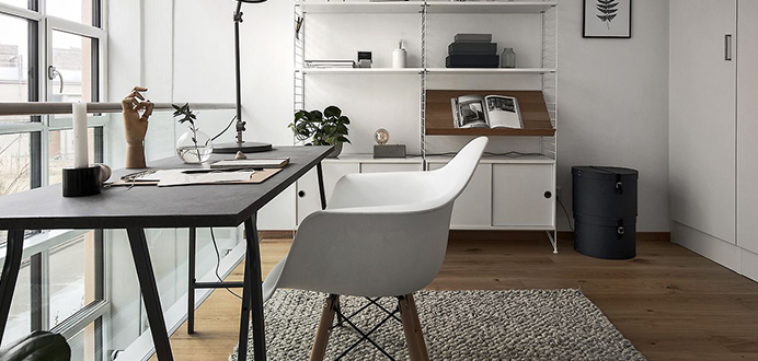 Kancelář ve skandinávském stylu inspirace